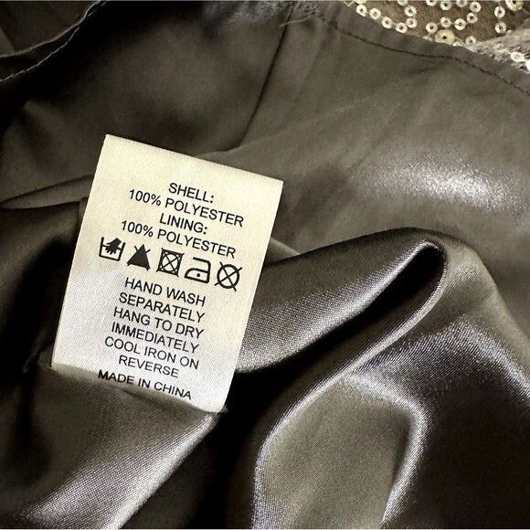 Asos Satin Sequin Netting Bustier Dress Gray Silver UK 12 US 8 bv - Picture 11 of 11